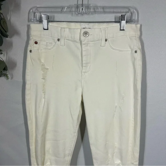 NWT Hudson | Midrise Nico Distressed Super Skinny White Jeans Women’s Size 29 - Picture 4 of 17